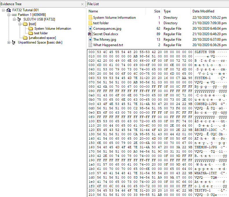 Root directory of FAT32 filesystem on the USB