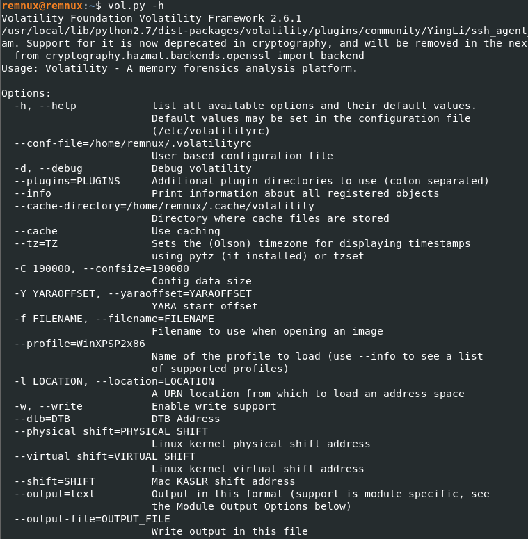 vol.py -h output