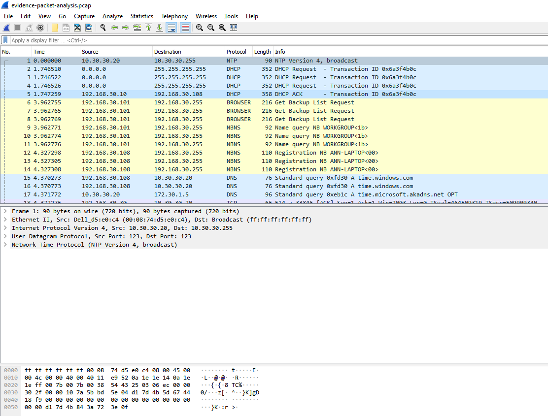 Wireshark main interface